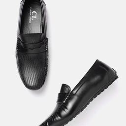 Carlton London Men Black Perforated Penny Driving Shoes-image-64