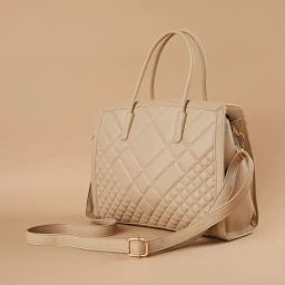 Code by Lifestyle Camel Quilted Handbag image 3
