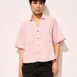 Only Pink Solid Shirt-image-82