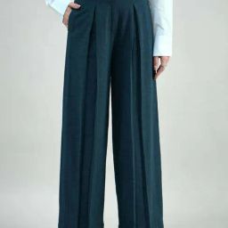 Powersutra Navy Blue Cotton Regular Fit Trousers-image-6