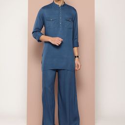 See Designs Men Solid Pathani Kurta with Pyjamas-picture-16