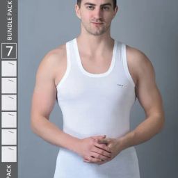 Dollar Bigboss White Cotton Regular Fit Vest - Pack Of 7-picture-43