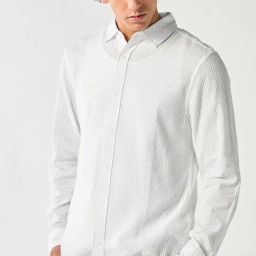 Bewakoof White Cotton Regular Fit Self Pattern Shirt-image-51