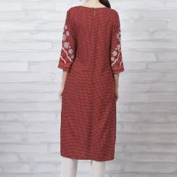 Rangriti Rust Printed Straight Kurta image 2