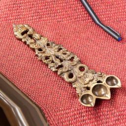 ExclusiveLane Beams Golden & Black Brass The Sizzling Serpent Pooja Hawan Spoon-image-43