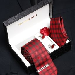 MUTAQINOTI Men Silk Necktie Accessory Gift Set-image-61