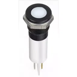 RS PRO White Panel Mount Indicator 220V AC, Mounting Hole Size 12 mm, Termination Type Faston, Solder Lug, IP Rating IP67, Model No 1246430-41