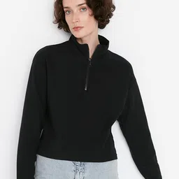 Trendyol High Neck Long Drop-Shoulder Sleeves Top-picture-6