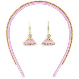 AKSHARA Girls Rose & Gold-Toned Set of 2 Beaded Hair Accessory Set-26