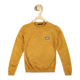 Peter England Kids Yellow Textured Full Sleeves Sweater-image-72