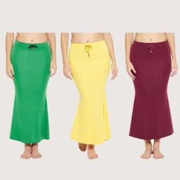 Secrets By ZeroKaata Assorted Plain Saree Shapewear - Pack Of 3-image-72