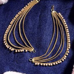 Karatcart Gold Plated Chain Design Pearl Studded Kaanchain Earrrings for Women-image-14
