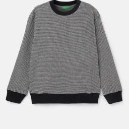 United Colors of Benetton Kids Grey Self Design Full Sleeves Sweatshirt-14