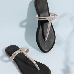 TRYME Women Embellished Round Toe Casual Open Toe Flats-image-77