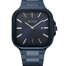 Titan Men Brass Dial & Stainless Steel Straps Watch 90176QM01-49