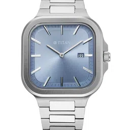 Titan Men Brass Dial & Stainless Steel Straps Analogue Watch 90176SM01-51