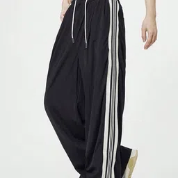 TABADTOD Women Striped Relaxed Loose Fit Trousers-image-61
