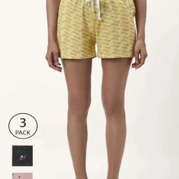 Dreamz by Pantaloons Yellow Black Cotton Printed Shorts-image-34