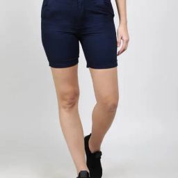 Jockey Navy Cotton Relaxed Fit Shorts-image-89