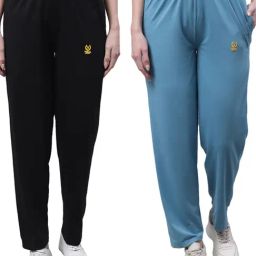 Vimal Jonney Grey & Blue Cotton Track Pants - Pack Of 2-image-44