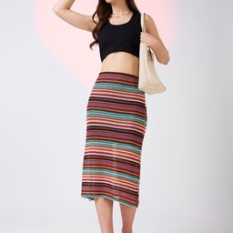 Globus Striped Crochet Midi Skirt-picture-27