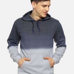 Campus Sutra Men Blue & Grey Colourblocked Hooded Sweatshirt-image-53