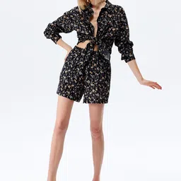 Zwankee Floral Printed Shirt Collar Neck Shirt With Shorts Co-Ords-image-13