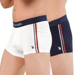 U.S. Polo Assn. Navy & White Cotton Regular Fit Trunks - Pack Of 2-picture-13