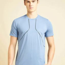 Sweet Dreams Sky Blue Regular Fit Printed Sports T-Shirt-image-84