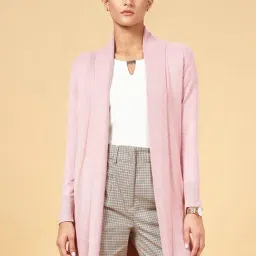 Annabelle by Pantaloons Pink Shawl Neck Shrug-image-71
