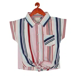 Tiny Girl Vertical Striped Extended Sleeves Shirt Style Top-picture-29