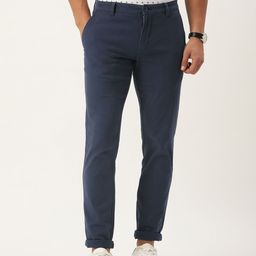 Parx Men Tapered Fit Chinos Smart Casual Trousers-picture-30