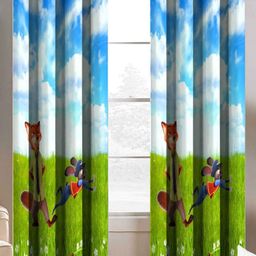 BELLA TRUE Blue & Green 2 Pieces Ethnic Motifs Door Curtains-image-92
