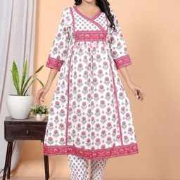 BAESD Women Floral Printed Pleated Pure Cotton Palazzos & With Dupatta-picture-5