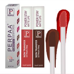 PERPAA Set of 2 Power Stay Liquid Matte Lipstick - 5ml Each - Red 01 & Brown 16-image-26