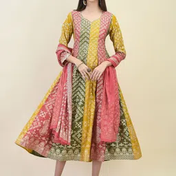 Shree Embellished Liva A-Line Midi Ethnic Dress-image-21