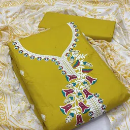 A TO Z CART Embroidered Pure Cotton Unstitched Dress Material-image-31