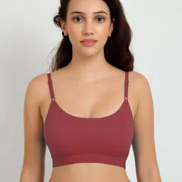 Samvar Maroon Cotton Non-Wired Non Padded Minimizer Bra-picture-31