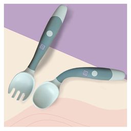 Bembika Baby Training Twist Spoon and Fork Set - Blue-image-54