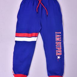 Kiwi 100% Cotton I AM Super Star Printed Striped Ribbed Lounge Pant - Blue-image-87