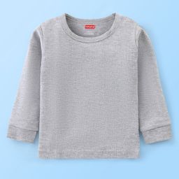 Babyhug Full Sleeves Thermal Vest - Light Grey-image-83