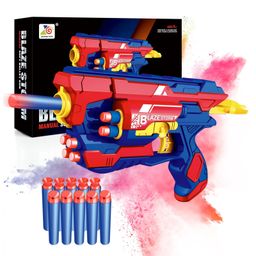 YAMAMA Blaze Storm Gun Toy With 10 Pcs Soft Foam Darts Indoor And Outdoor Shooting Game Toys For Kids - Multicolor-26