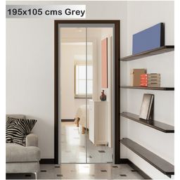 Classic Mosquito Net Magnetic Screen Fiberglass Mesh Curtain Patio Door With Full Frame Hook & Loop 195 x B 105 cm - Grey-image-61