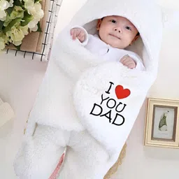 BABYZONE Hooded Embroidered Crib Baby Blanket for Mild Winter || Baby Blanket for AC Room || Pack of 1 Pc - White-picture-35