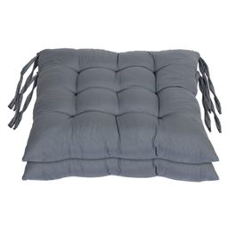 Kuber Industries Microfiber Square Chair PadCushion for Office, Home or Car Sitting with Ties-Pack of 2, 18*18 Inch Grey-10