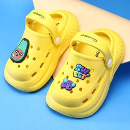 Babyoye Clogs with Backstrap Closure & Fruit Applique - Yellow-picture-1