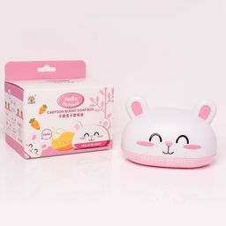 the Little Lookers Cartoon Soap Case Bathtub Soap Box, Soap Dish Holder for Kids, Bathroom Soap Stand, Soap Stand With Cover (Bunny - Baby Pink)-20