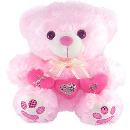 Tickles Beautiful Teddy with Cute Tiny I Love You Heart Stuffed Soft Plush Toy for Kids Boys & Girls Lovew Special (Height 26 cm Color: Pink)-picture-17