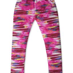Nino Togs Cotton Lycra Abstract Printed Leggings - Pink-image-72