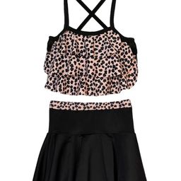 CUKOO Sleeveless Leopard Printed Top & Skirt Set - Brown-image-43